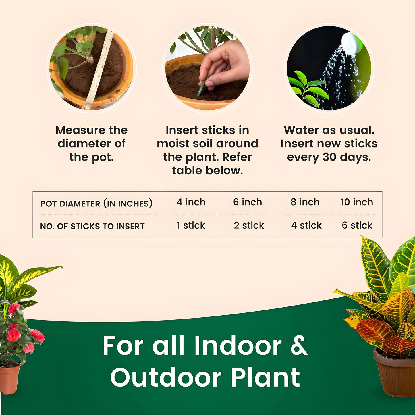 Plant Grow™ Fertilizer Sticks 🌿✨ | Slow-Release Nutrition | For All Plants | 50 Sticks (Pack of 2 & 4)