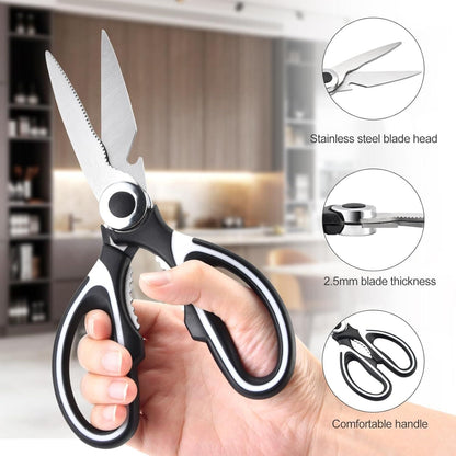 Multifunction Kitchen Scissors 🔪 | Chicken Bone, Meat & Vegetable Cutter 🍗🥕 | Nutcracker & Bottle Opener 🥜🍾
