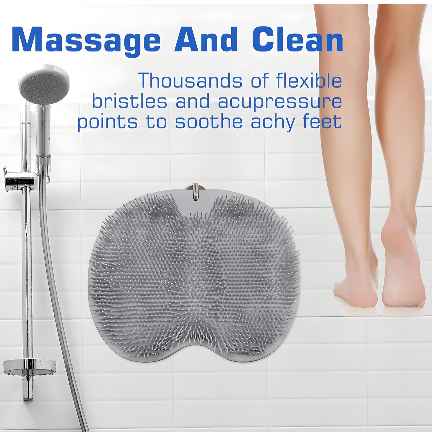 Shower Foot Scrubber Mat 🚿🦶 | Deep Cleaning, Massage & Dead Skin Removal