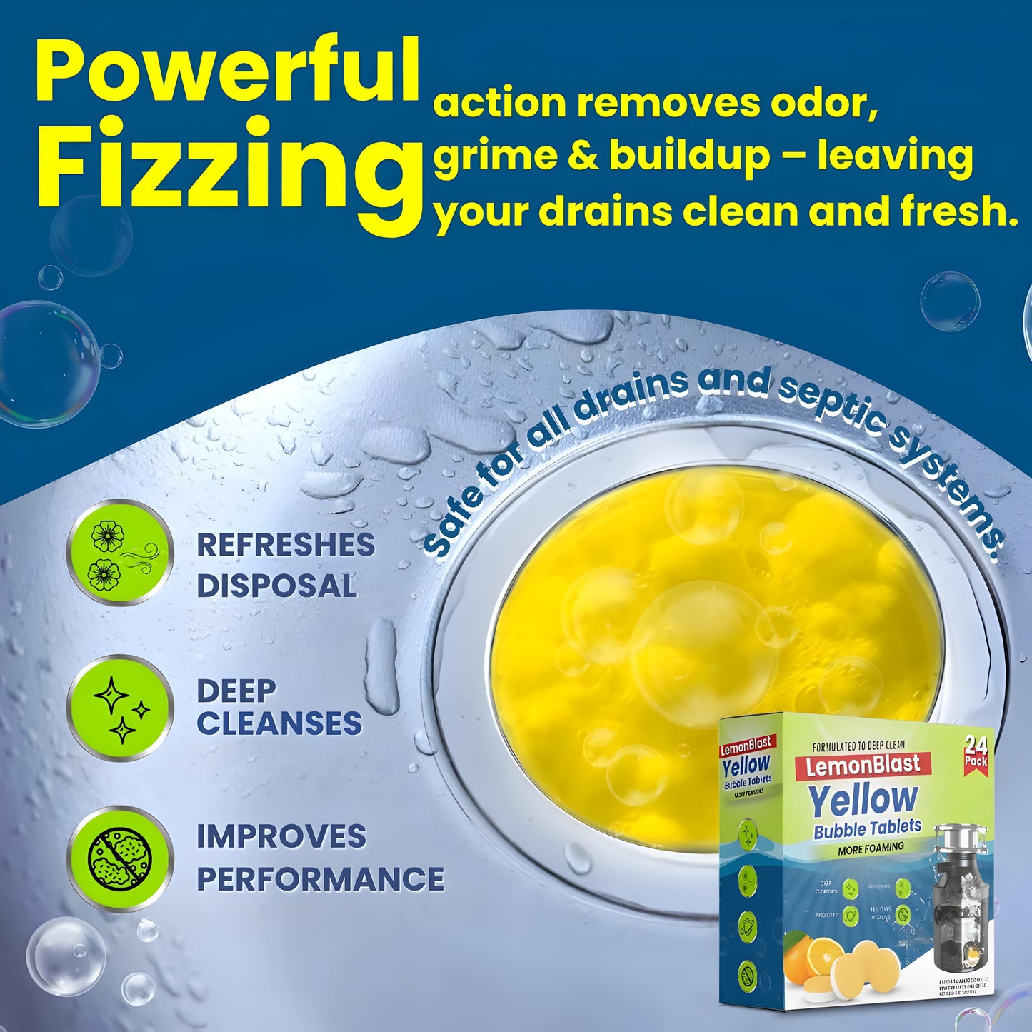PowerFoam Drain Cleaning Tablets 💧✨ | Instant Foaming Action for Blocked Pipes