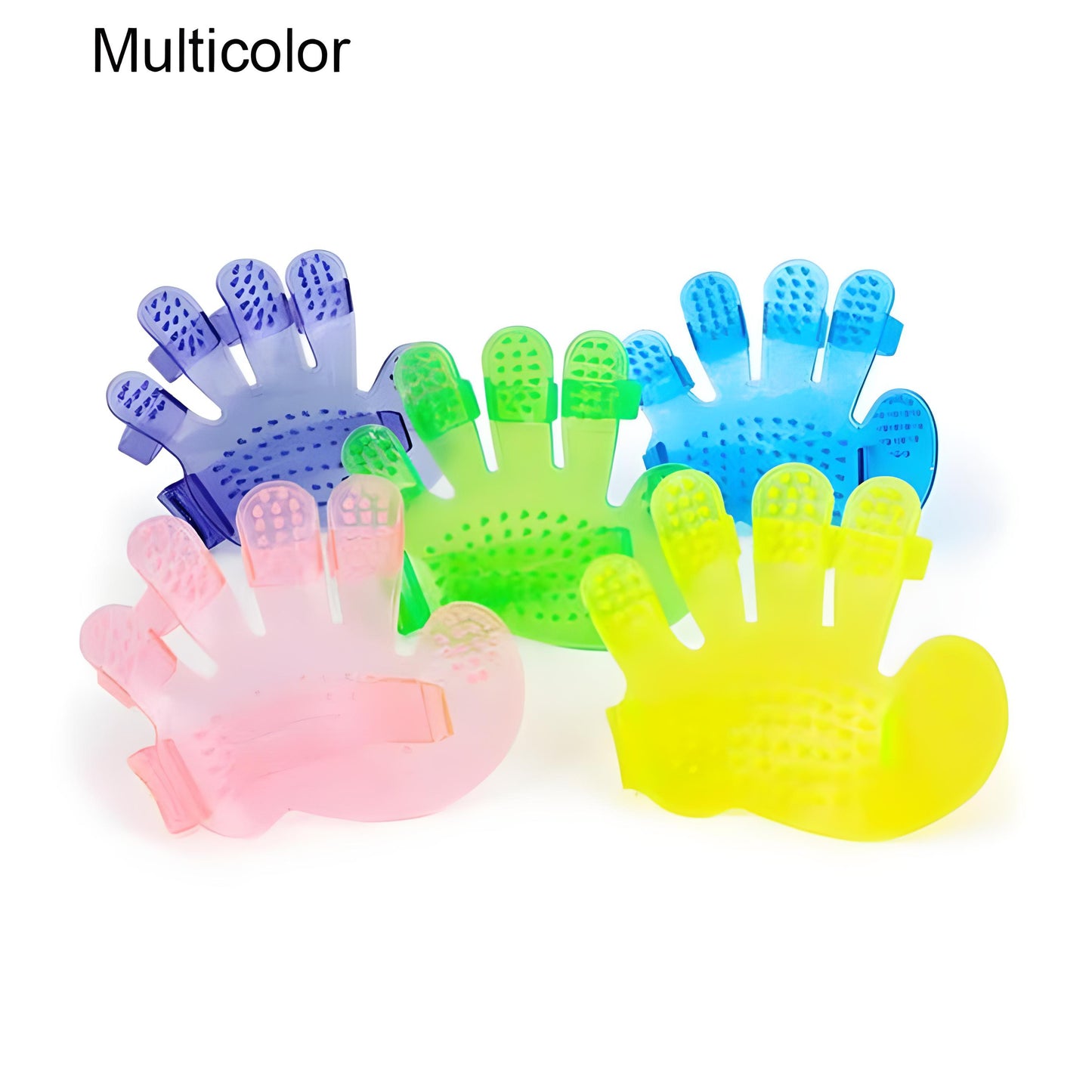 Rubber Pet Cleaning Massaging Grooming Glove Brush