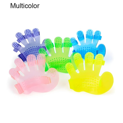 Rubber Pet Cleaning Massaging Grooming Glove Brush