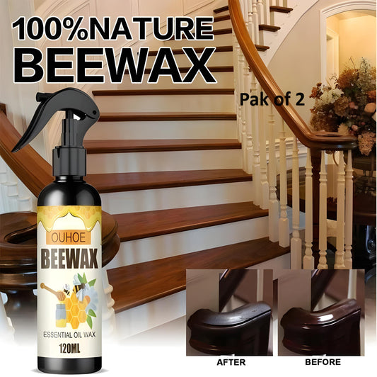 🪵 Natural Beeswax Furniture Polish & Cleaner ✨ Shine & Protect (Pack of 2)