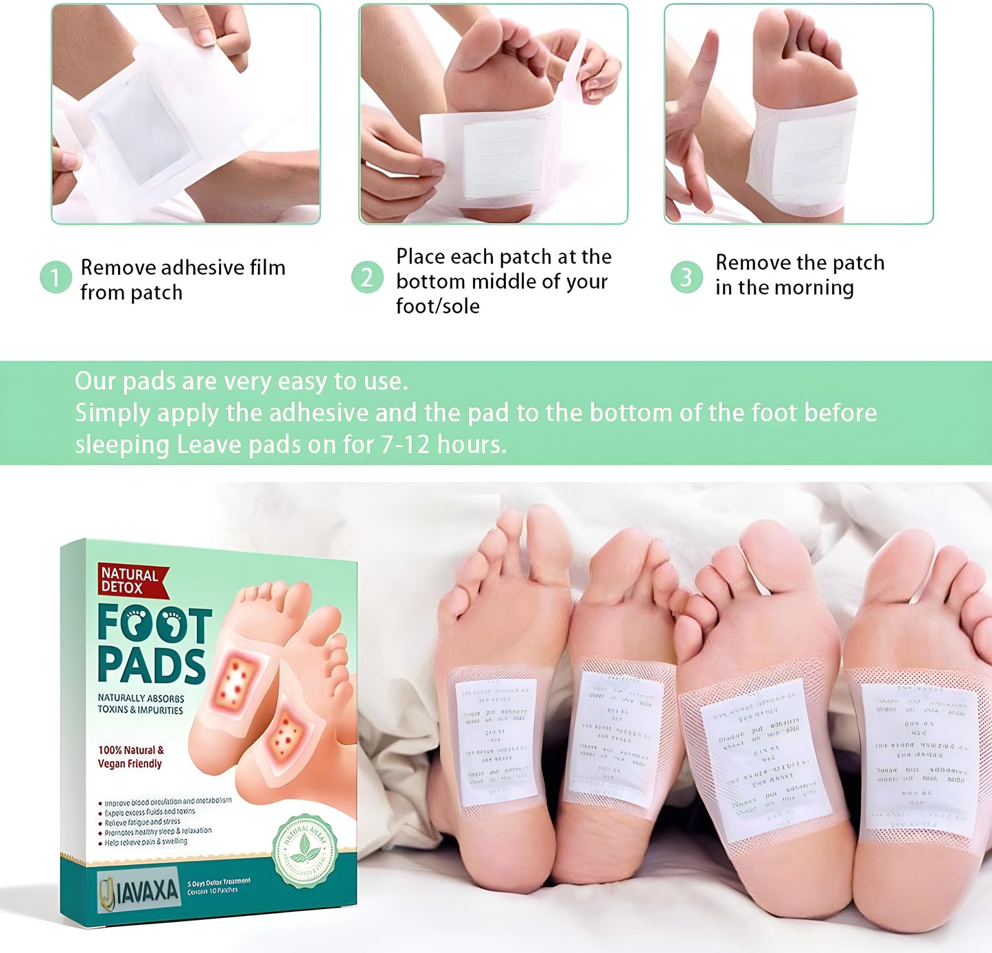 ✨ Detox Foot Patches – Natural Cleanse & Revive Pads Kit 👣🌿(set of 10)(pack of 2)
