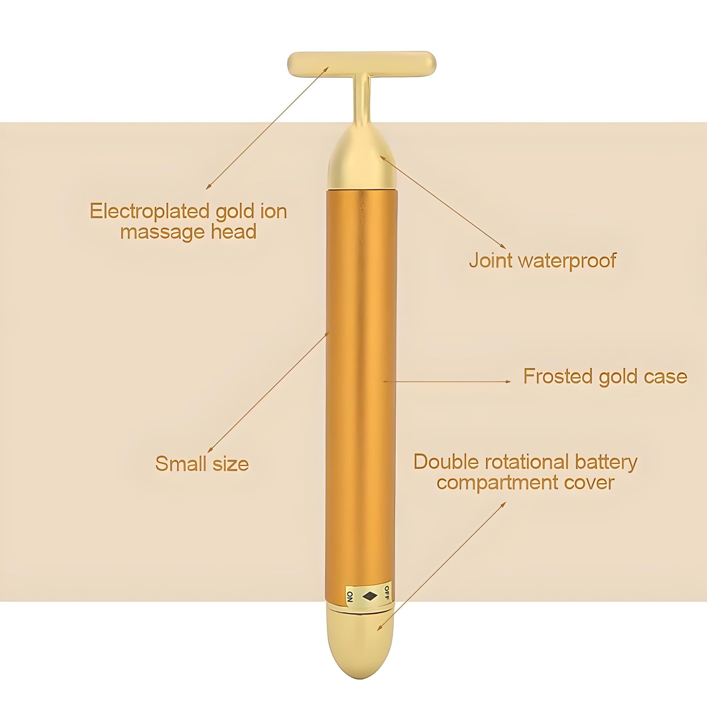 Golden 3D Energy Beauty Bar – Face Slimming & Lifting Massager for Jawline, Anti-Aging & Skin Tightening