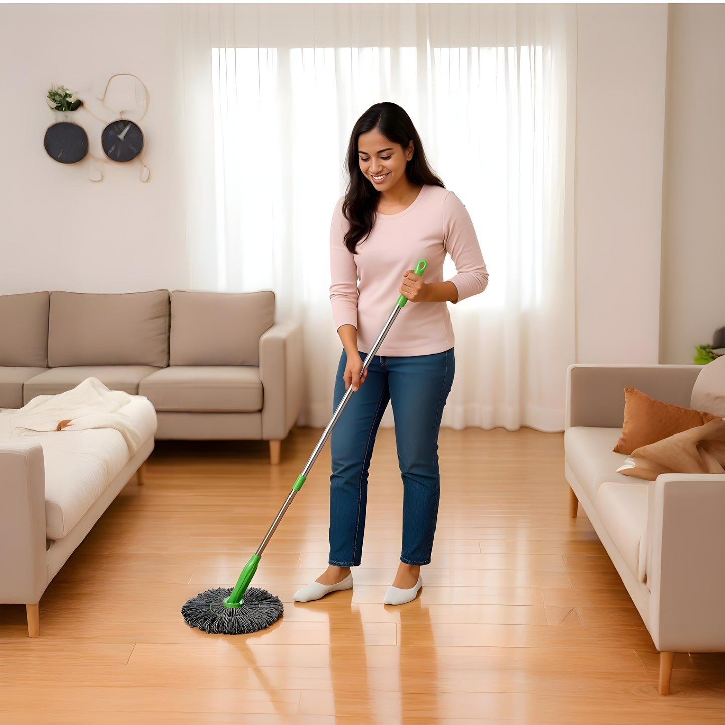 ✨ Self-Twisting 360° Water Rotating Mop ✨
Spin. Twist. Shine. — The Smart Way to Clean! 💧🌀