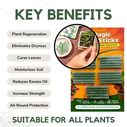 Plant Grow™ Fertilizer Sticks 🌿✨ | Slow-Release Nutrition | For All Plants | 50 Sticks (Pack of 2 & 4)