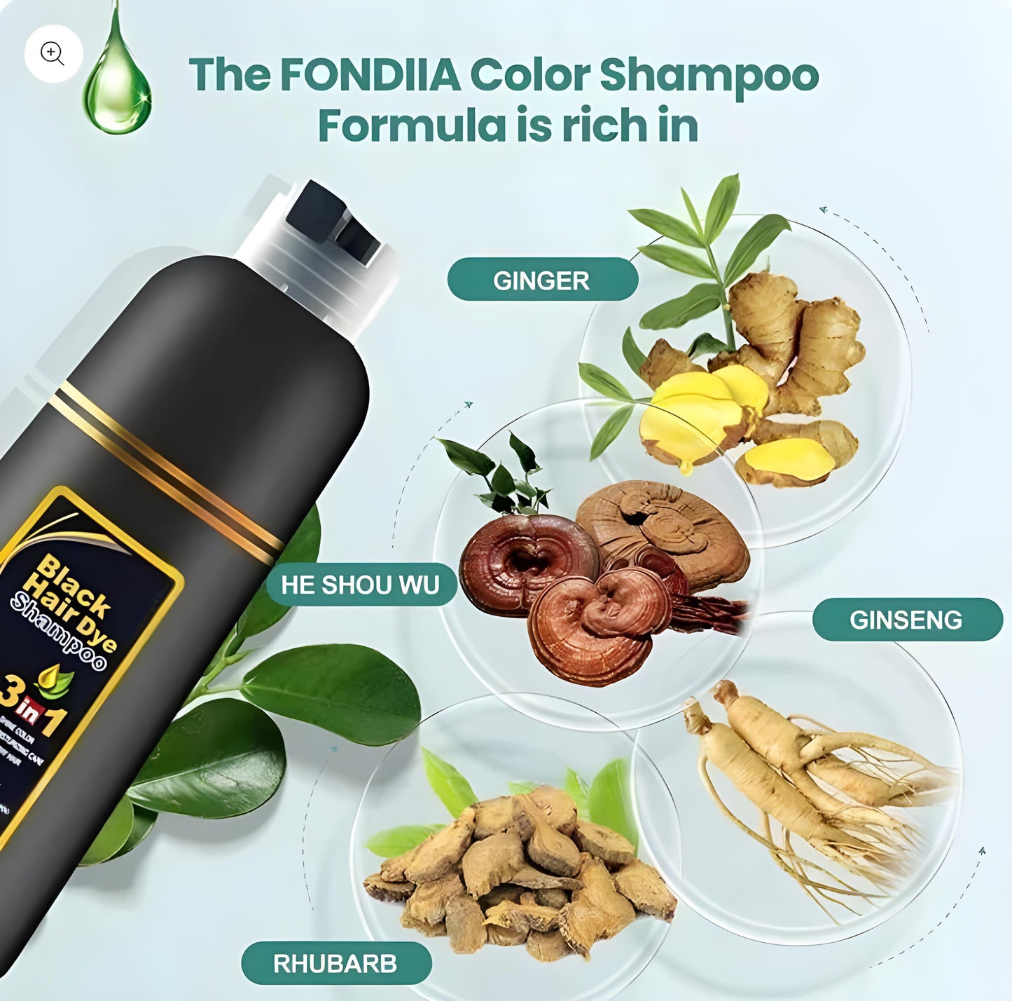 🖤✨ Instant Black Herbal Hair Dye Shampoo – 3-in-1 Grey Coverage | Unisex | Pack of 5 (100ml Each)