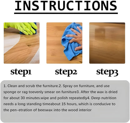 🪵 Natural Beeswax Furniture Polish & Cleaner ✨ Shine & Protect (Pack of 2)