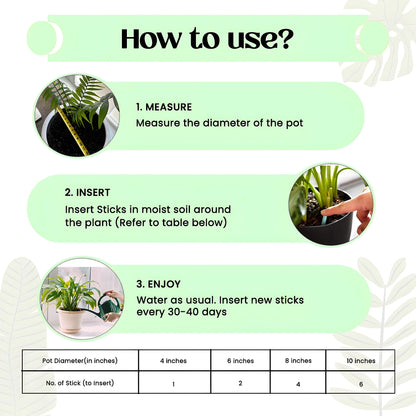 Plant Grow™ Fertilizer Sticks 🌿✨ | Slow-Release Nutrition | For All Plants | 50 Sticks (Pack of 2 & 4)