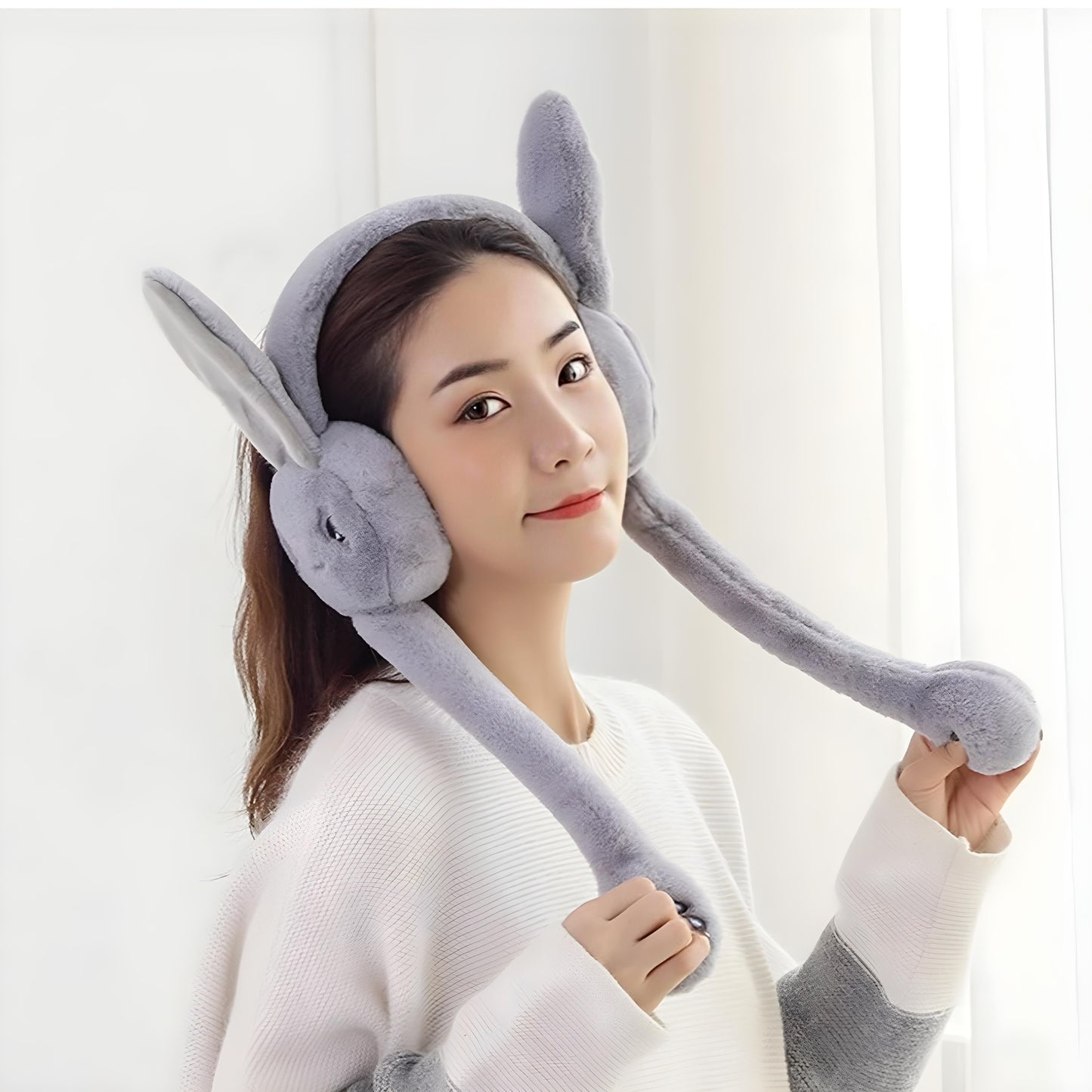 Trendy Bunny Jumping Ear Muffs for Women 💕🐰 | Ultra-Soft & Cute Winter Wear