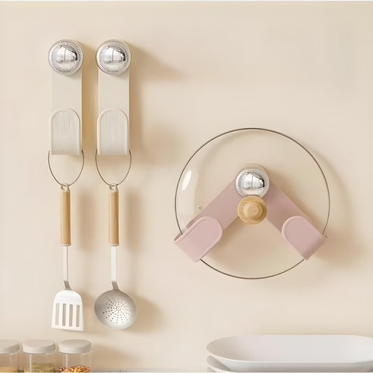 Premium Smart Suction Pot Lid Holder 🥘 | No Drill, Strong Grip & Space Saver