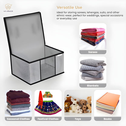 ✨ Elegant Solid Saree Covers – Premium Non-Woven Wardrobe Set (Pack of 6)