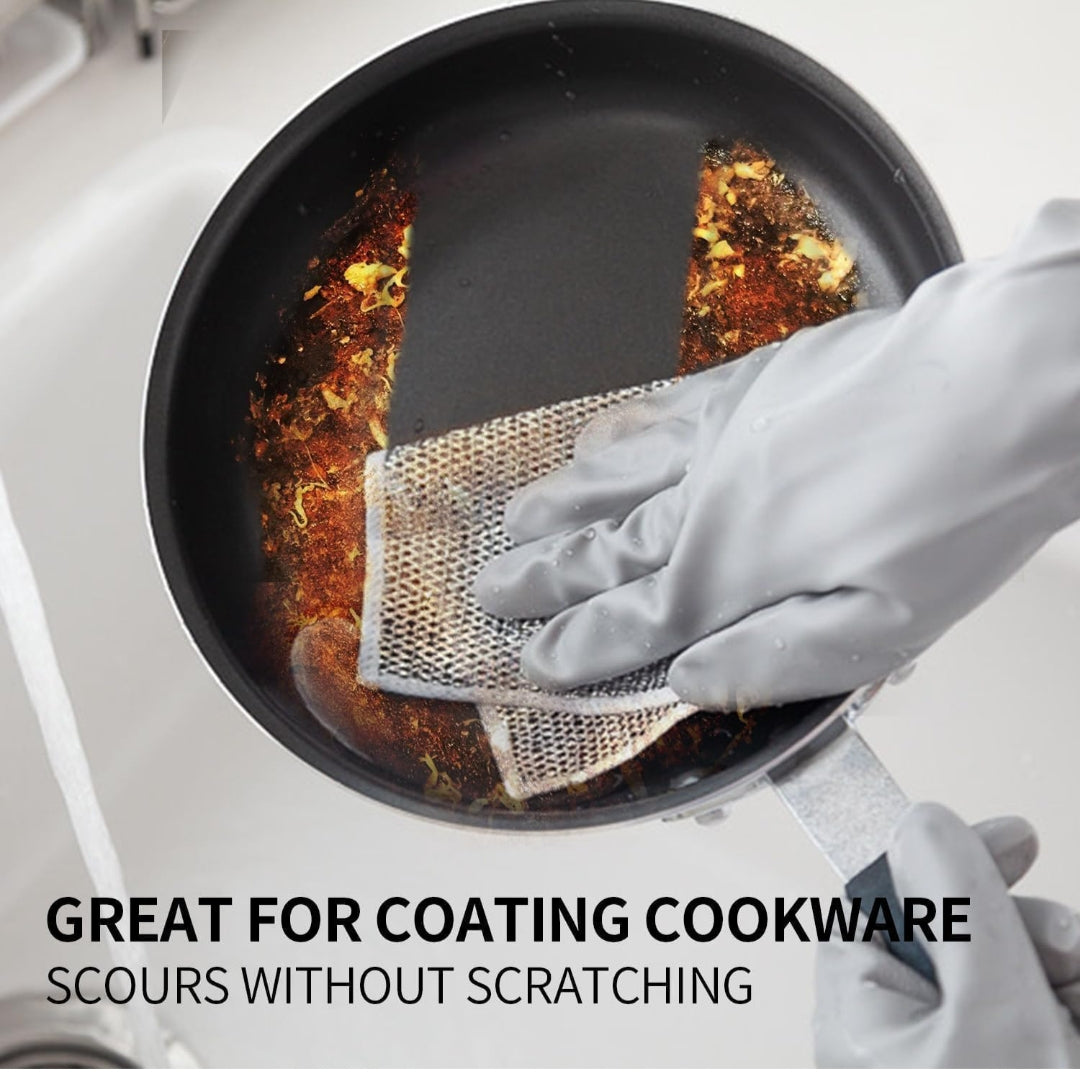 Premium Wire Dishwashing Cleaning Rags 🔥🧼 | Reusable Wet & Dry Scrubber (Pack of 10)