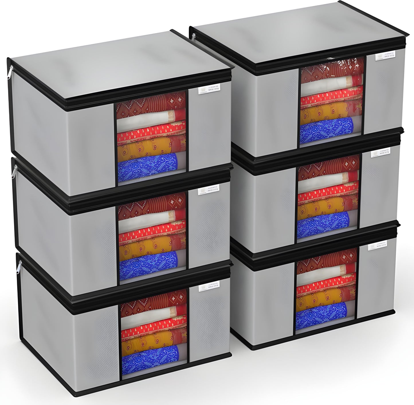 ✨ Elegant Solid Saree Covers – Premium Non-Woven Wardrobe Set (Pack of 6)